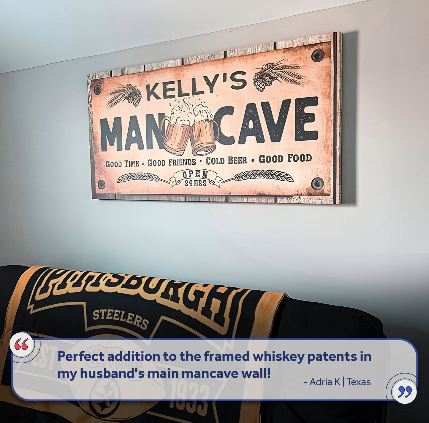 Man Cave Canvas Sign