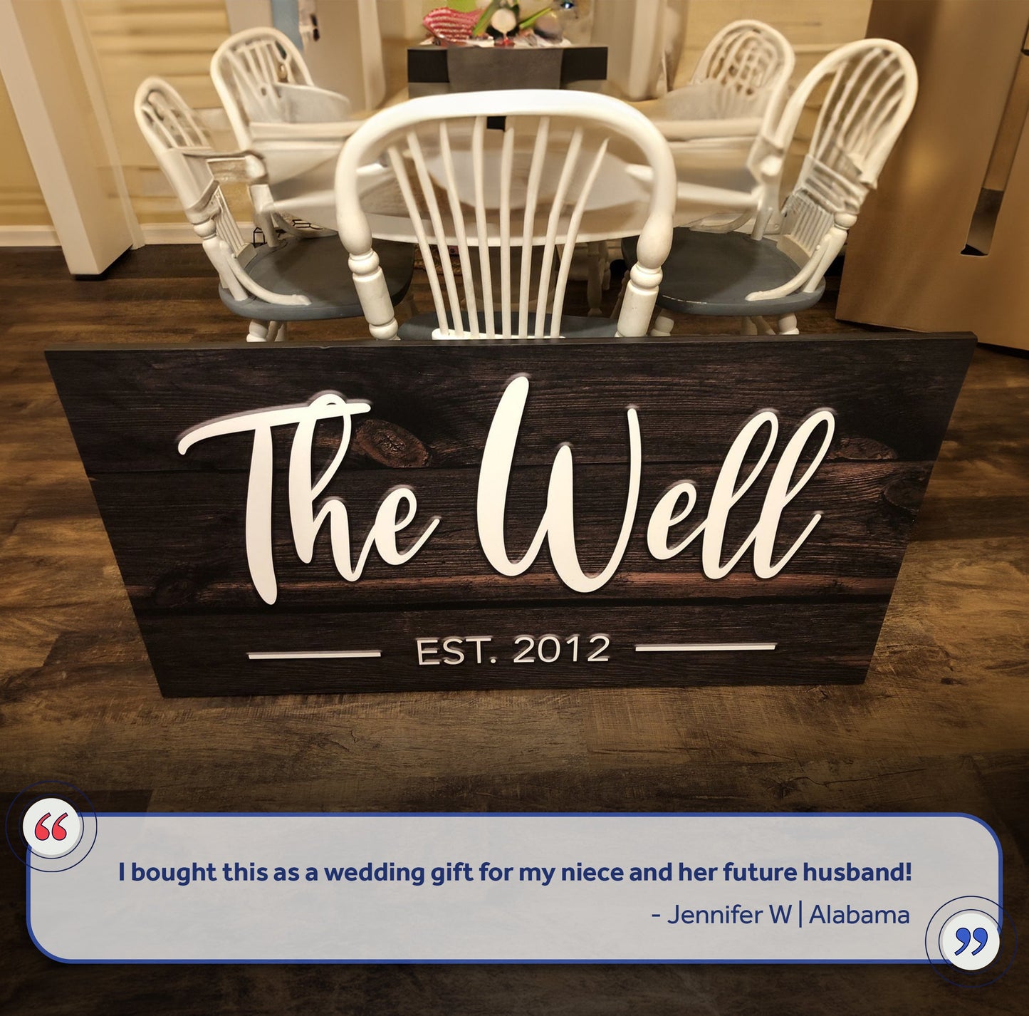 Personalized Wood-Look Family Name Canvas Sign