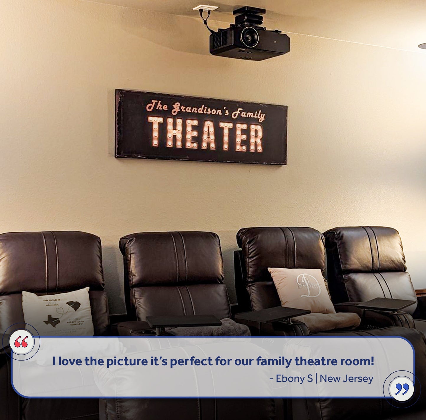 Personalized Home Theater Canvas Sign