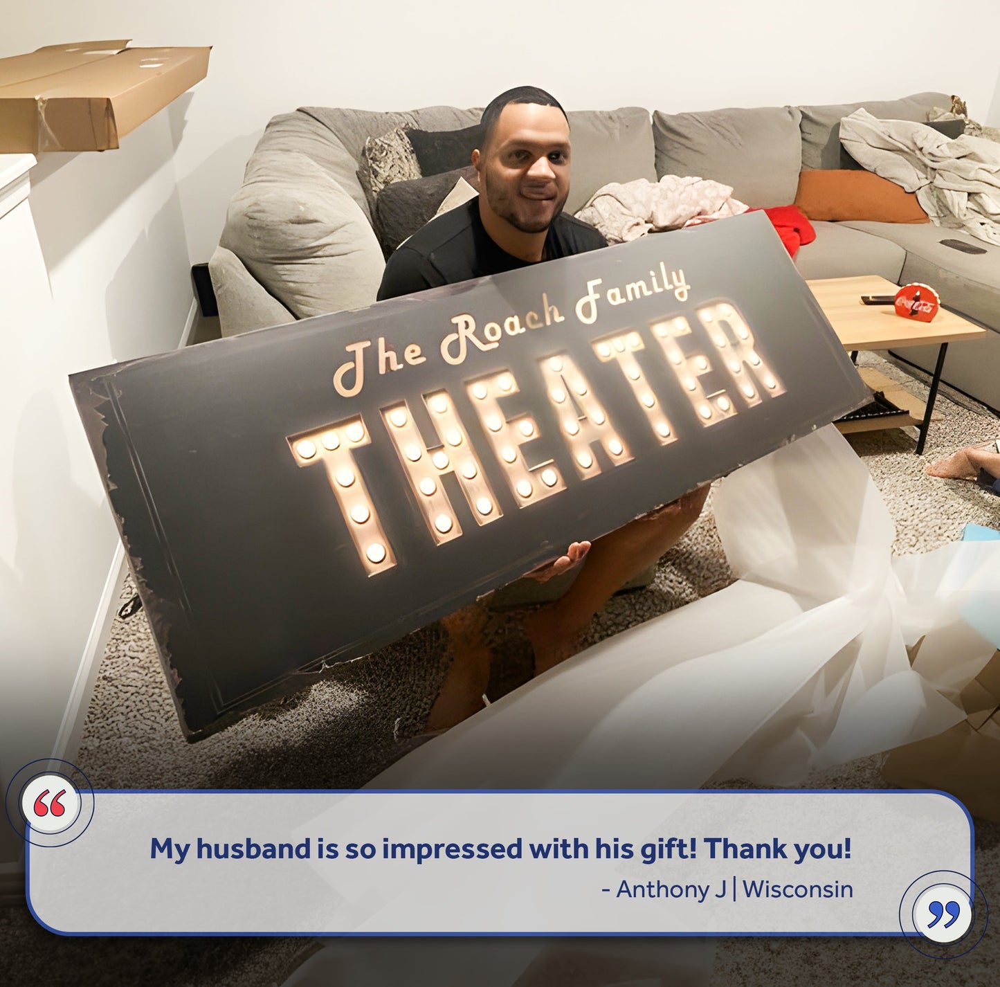 Personalized Home Theater Canvas Sign