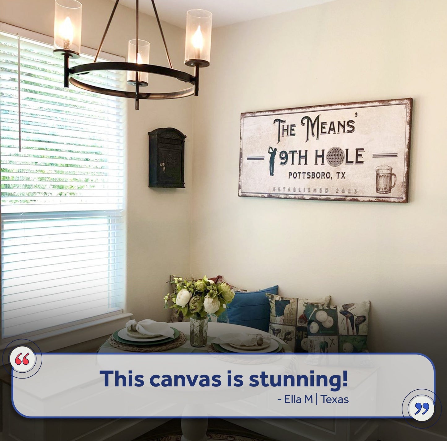 19th Hole Golf Personalized Canvas Sign