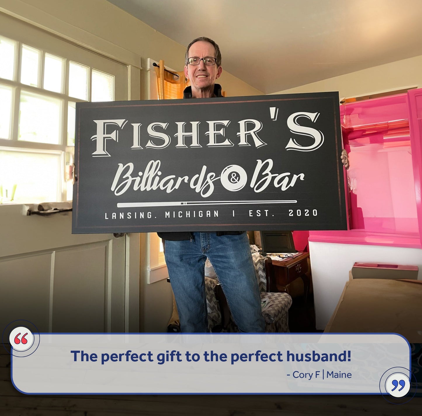 Billiards and Bar Canvas Wall Art Sign