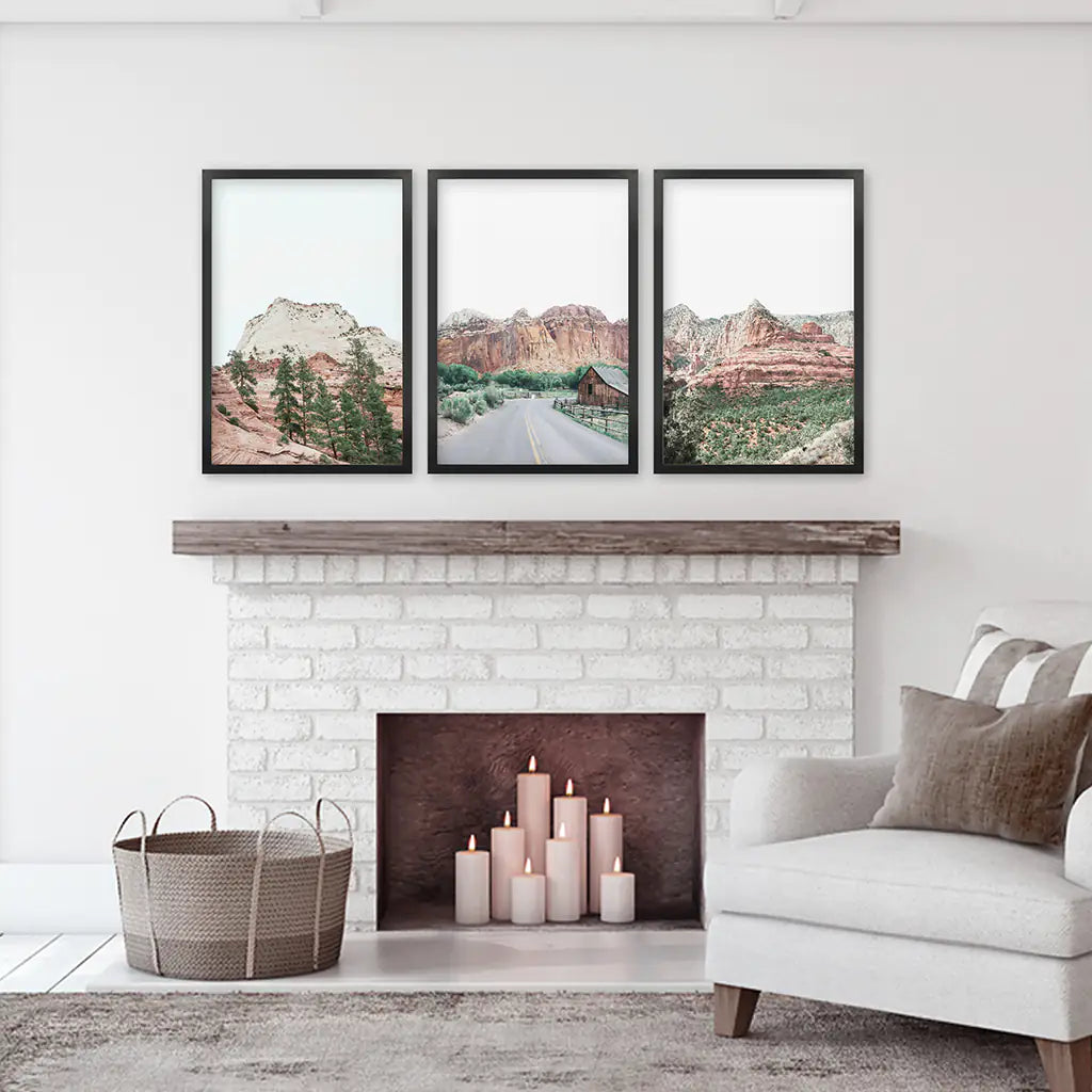 National Park Desert Wall Art Set of 3 Prints