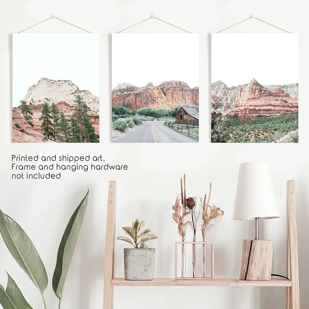 National Park Desert Wall Art Set of 3 Prints