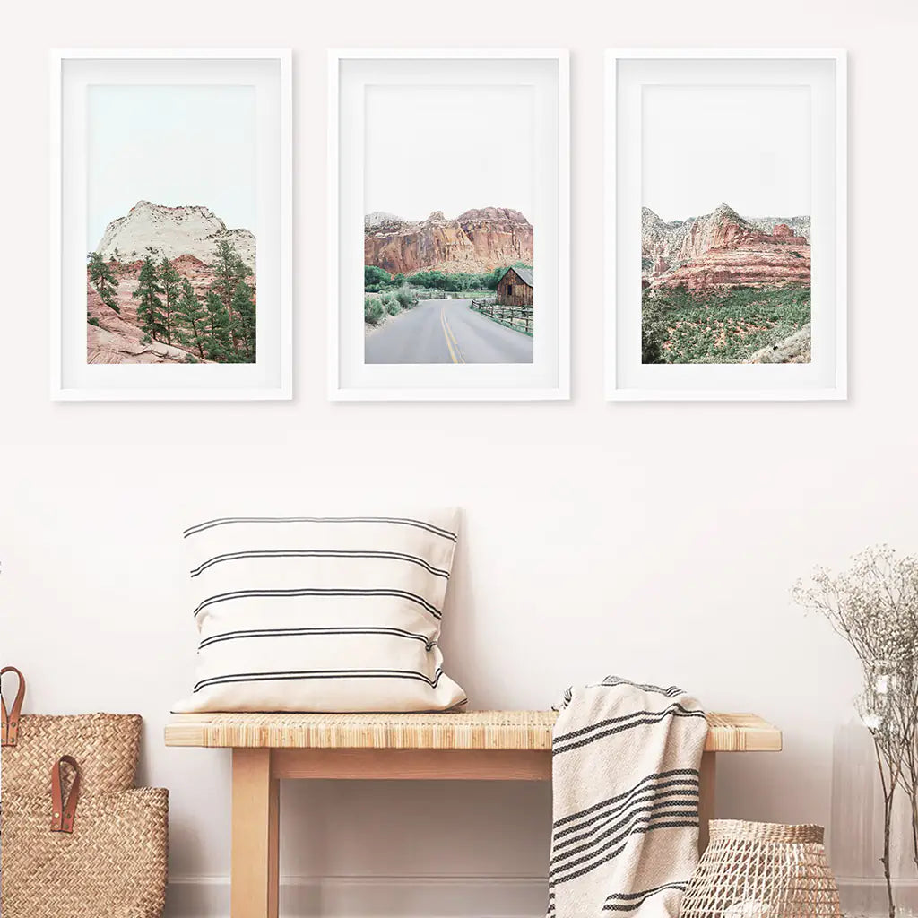 National Park Desert Wall Art Set of 3 Prints
