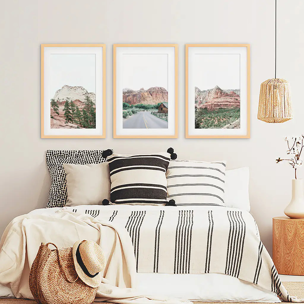National Park Desert Wall Art Set of 3 Prints
