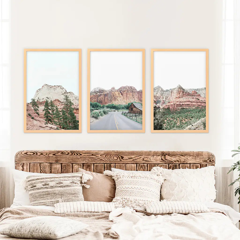 National Park Desert Wall Art Set of 3 Prints