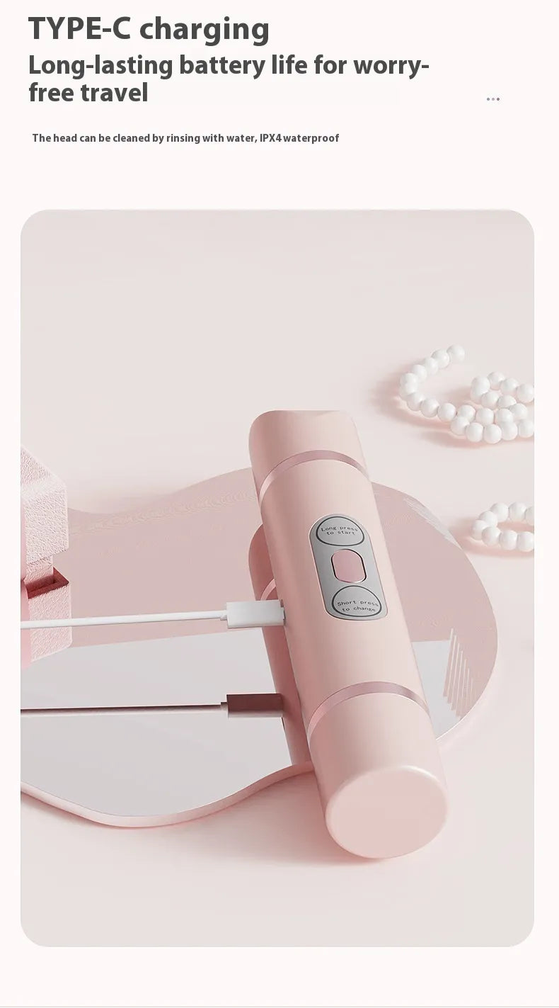 USB-C rechargeable lady shaver on vanity