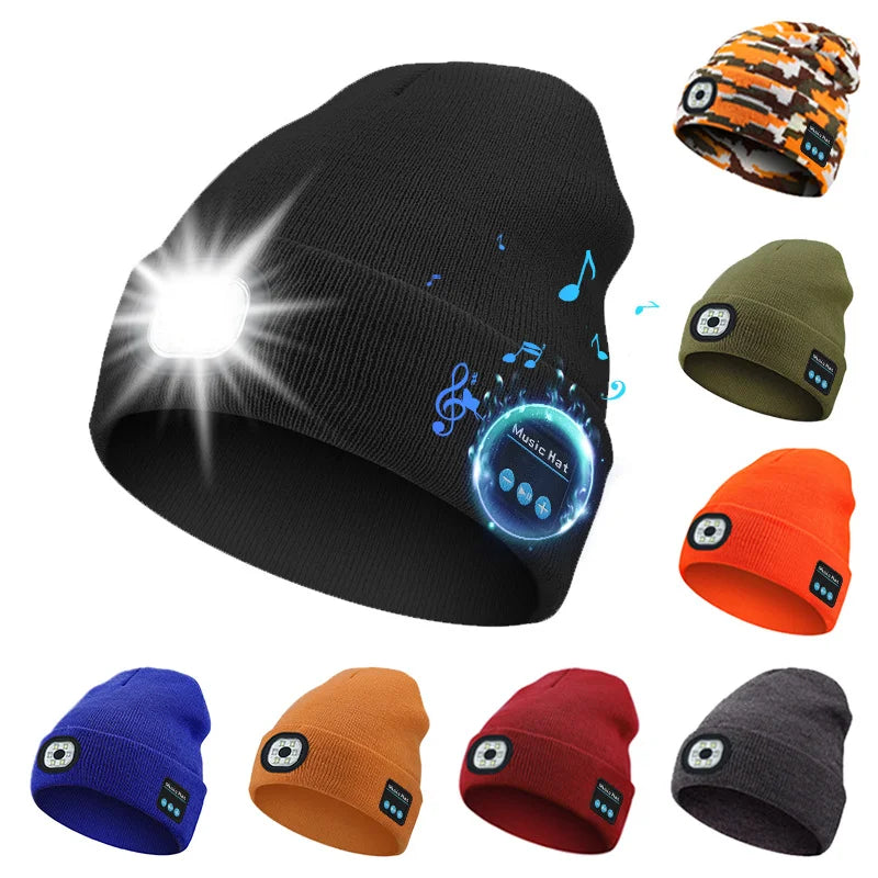 USB rechargeable bluetooth beanie in multiple color options available
