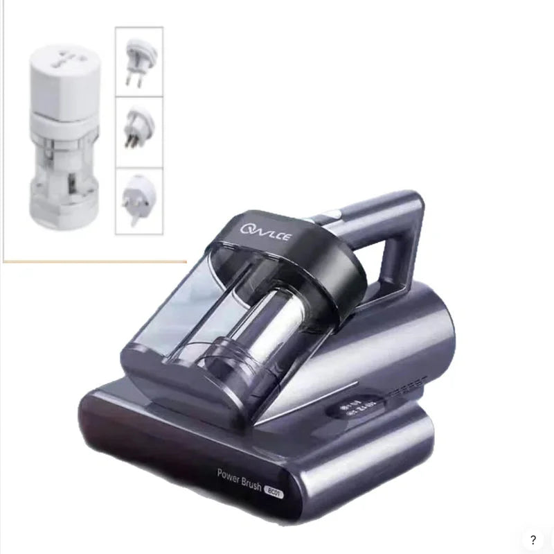 UV bed cleaning device with charging dock and universal travel adapter - mite removal tool for home