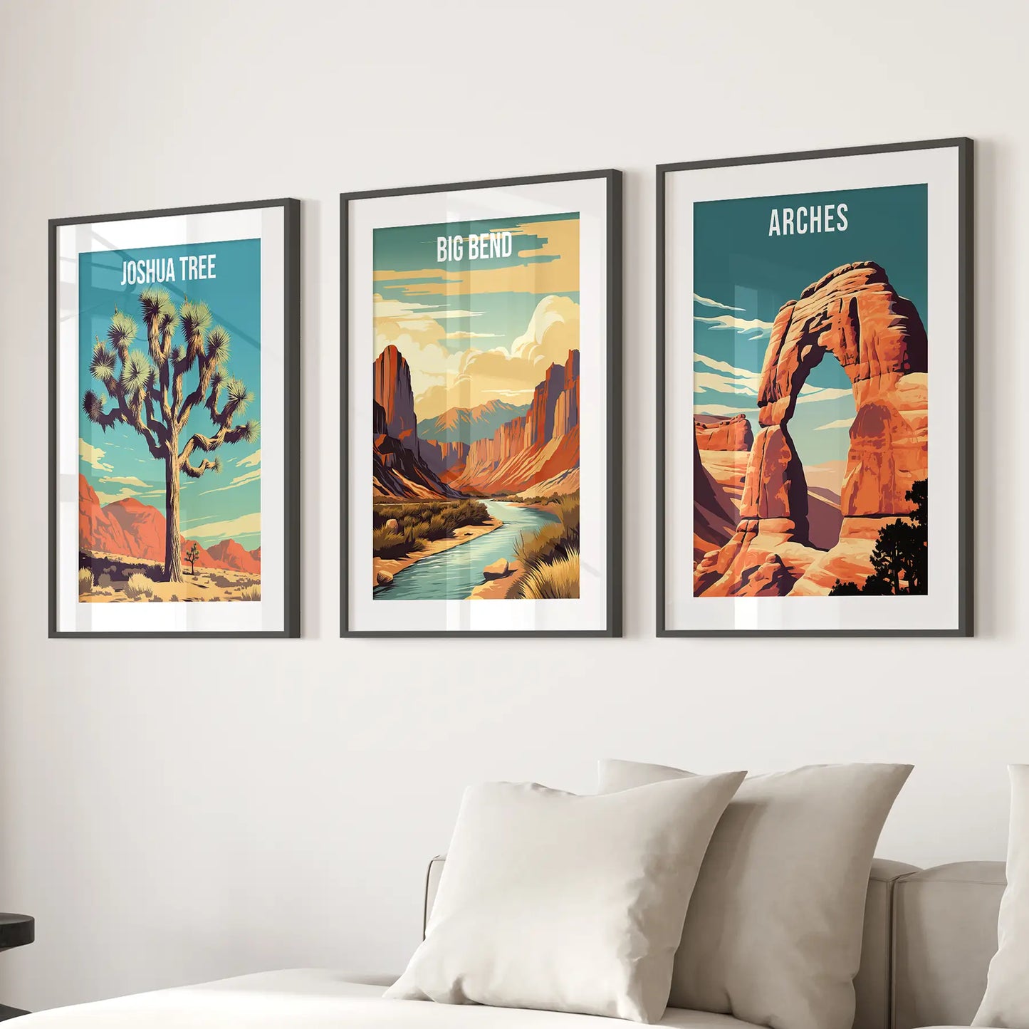Desert National Park Wall Art Set of 3 Travel Prints