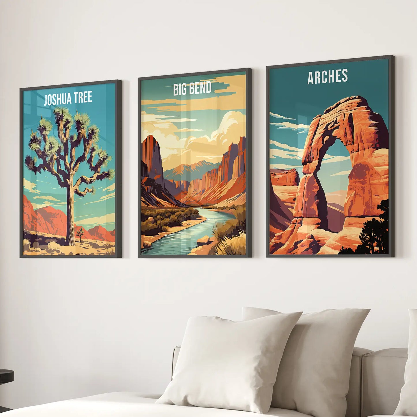 Desert National Park Wall Art Set of 3 Travel Prints