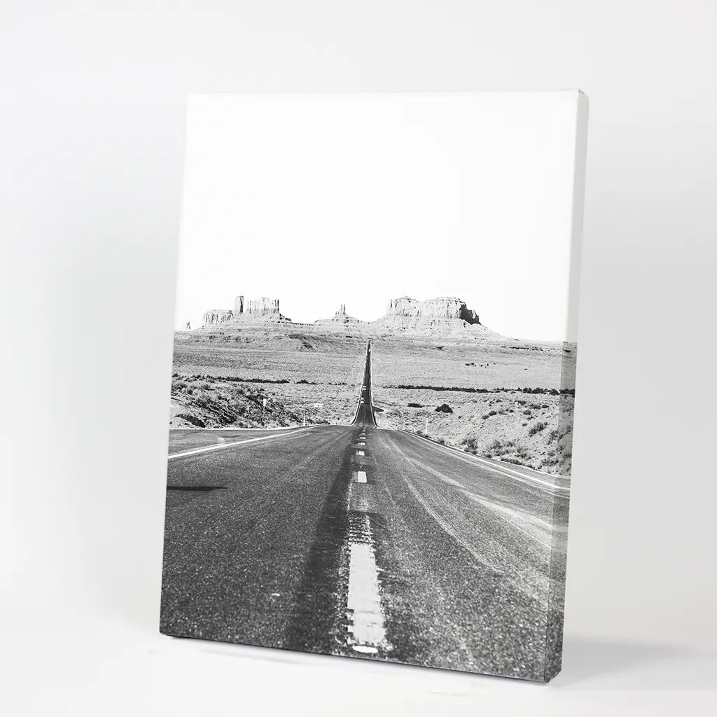 Utah Desert Road Print - Black and White Travel Wall Art