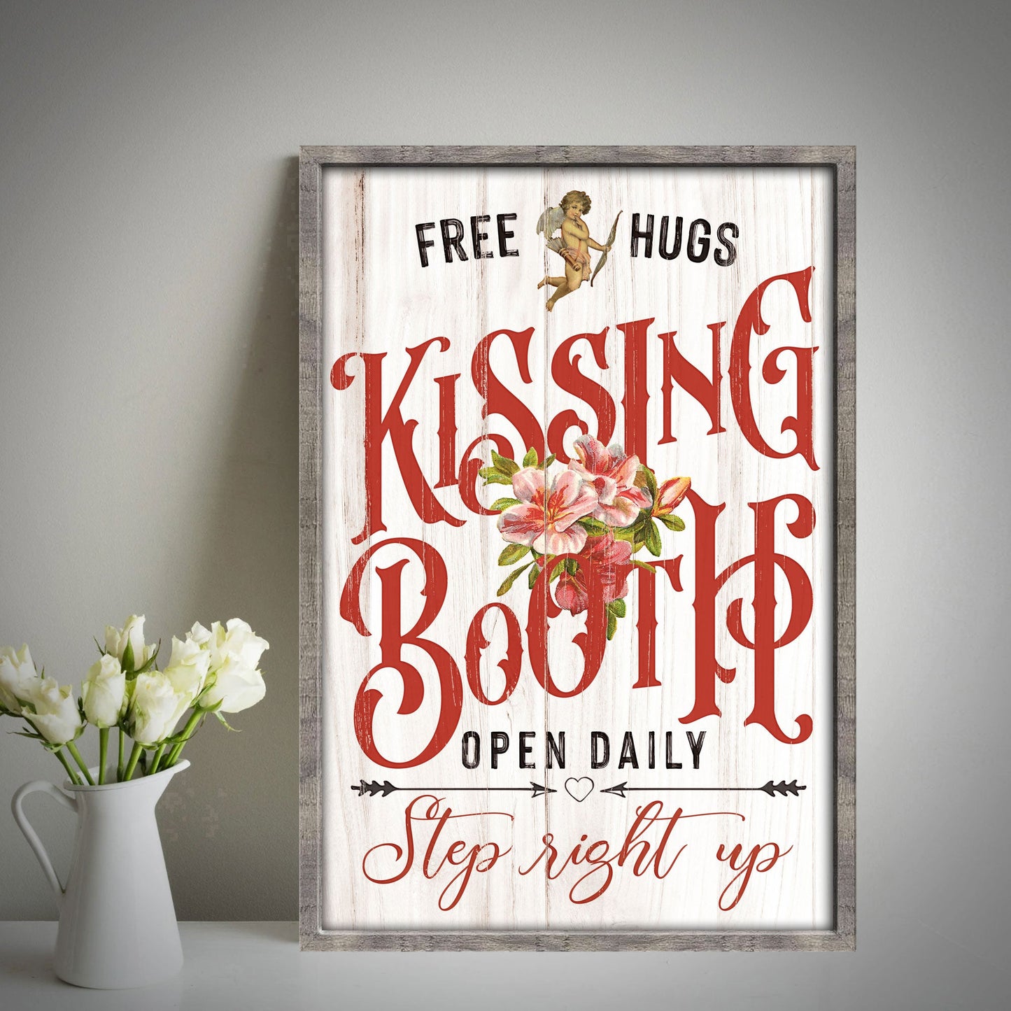 Valentines Day Kissing Booth Canvas Wall Art