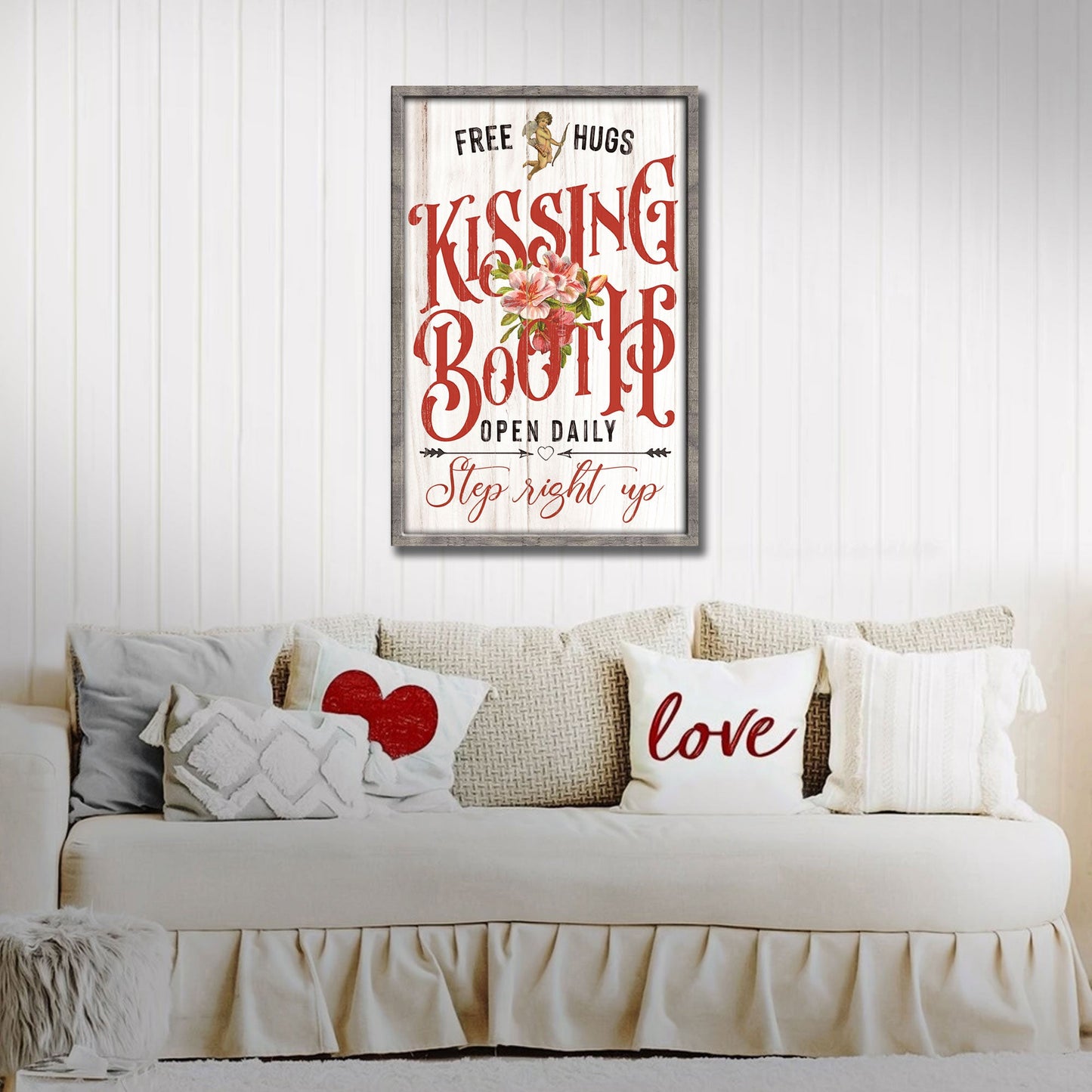 Valentines Day Kissing Booth Canvas Wall Art