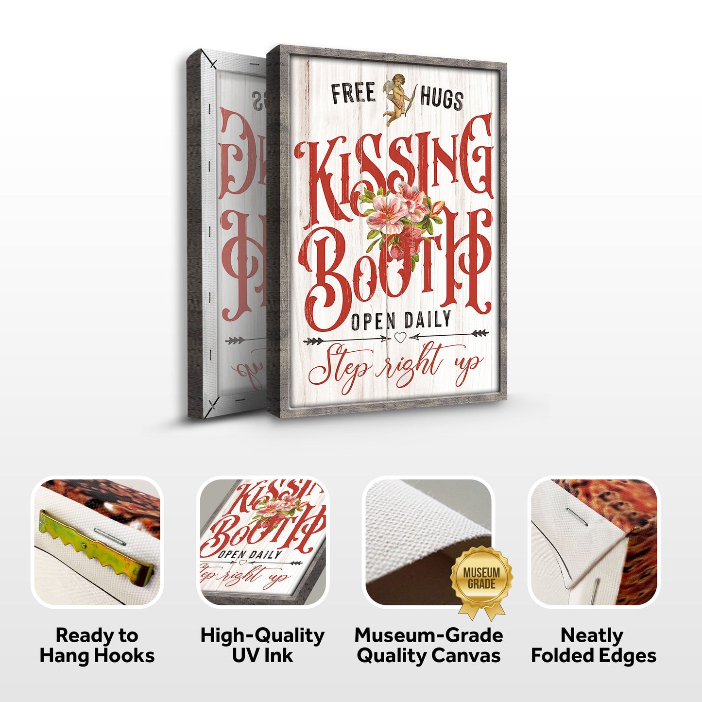 Valentines Day Kissing Booth Canvas Wall Art
