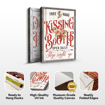 Valentines Day Kissing Booth Canvas Wall Art