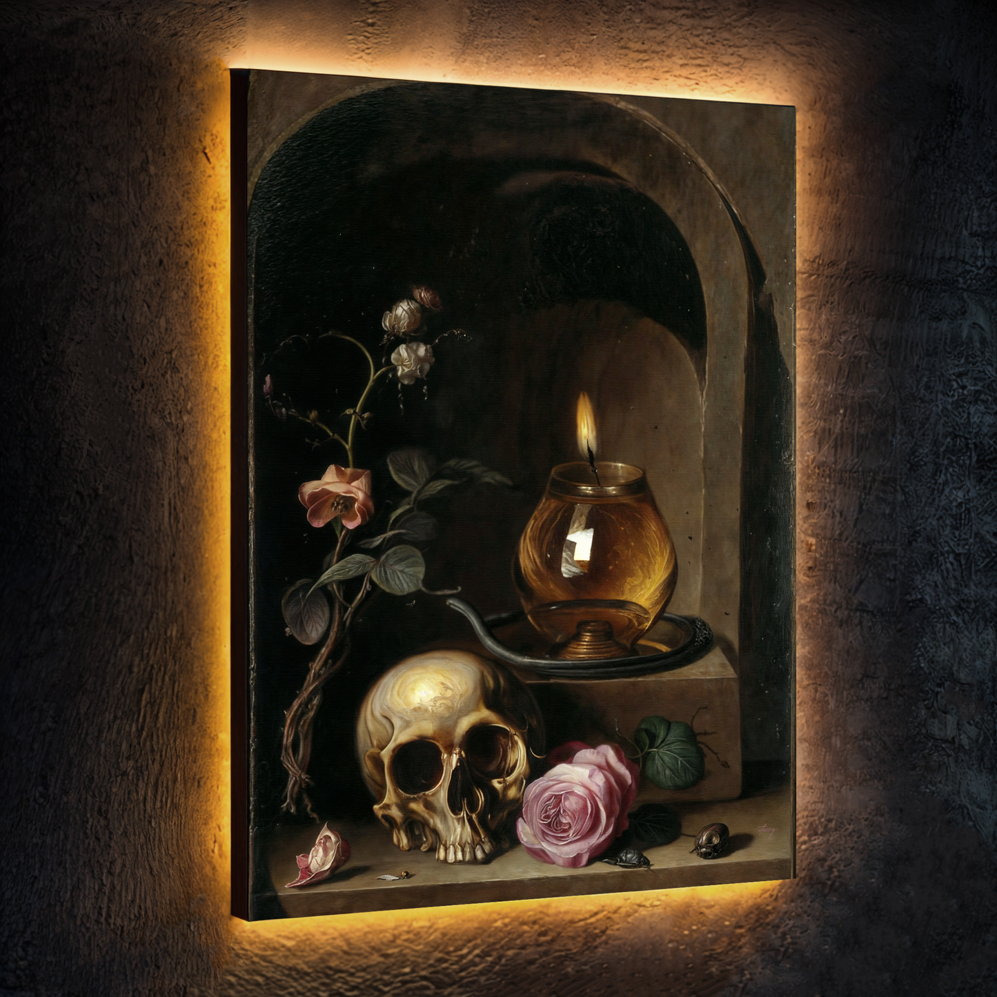 Vanitas Vigil Reflective Canvas Wall Art