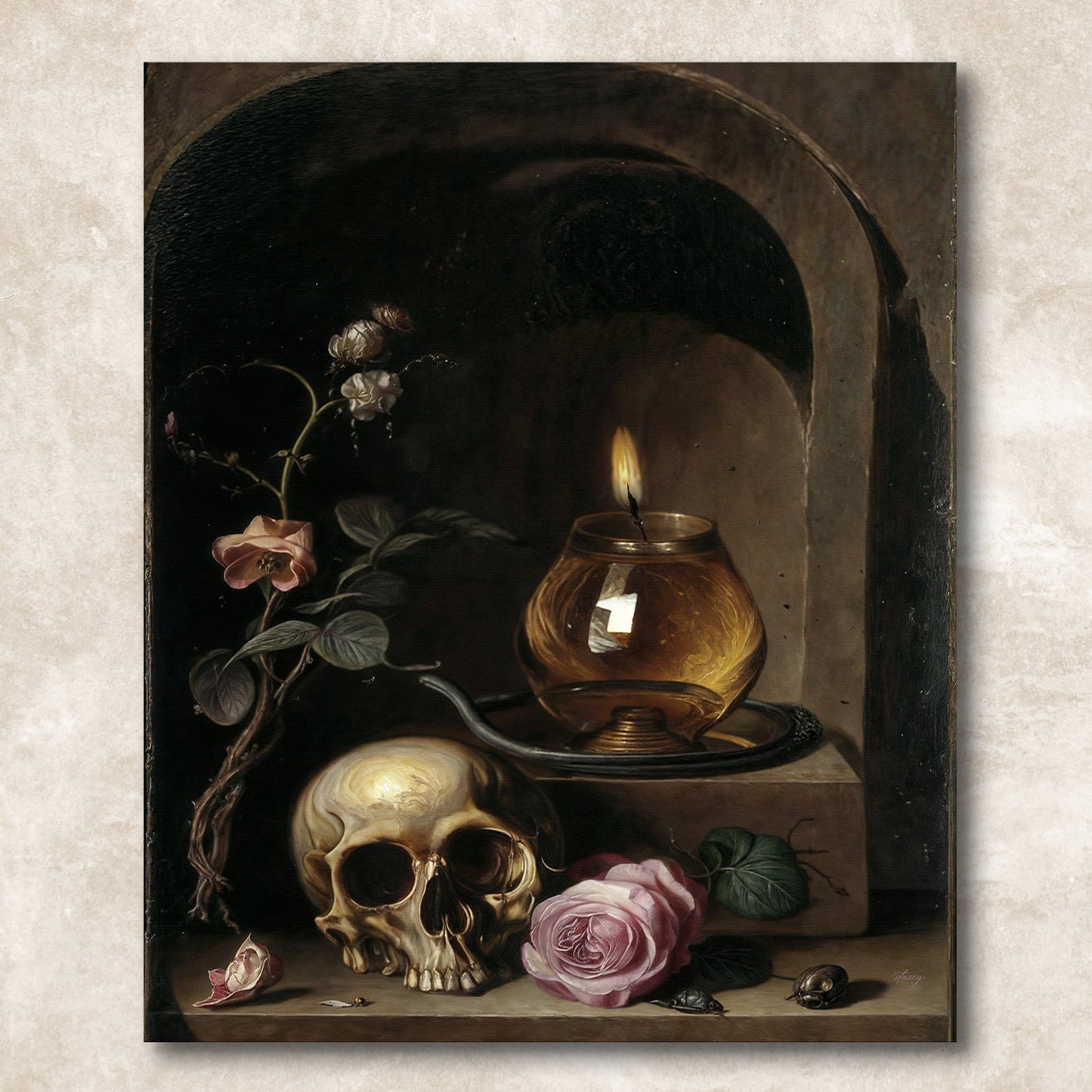 Vanitas Vigil Reflective Canvas Wall Art