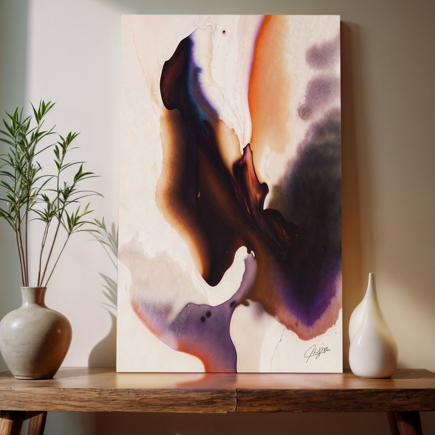 Velvet Bloom III abstract canvas wall art with deep color and painterly texture