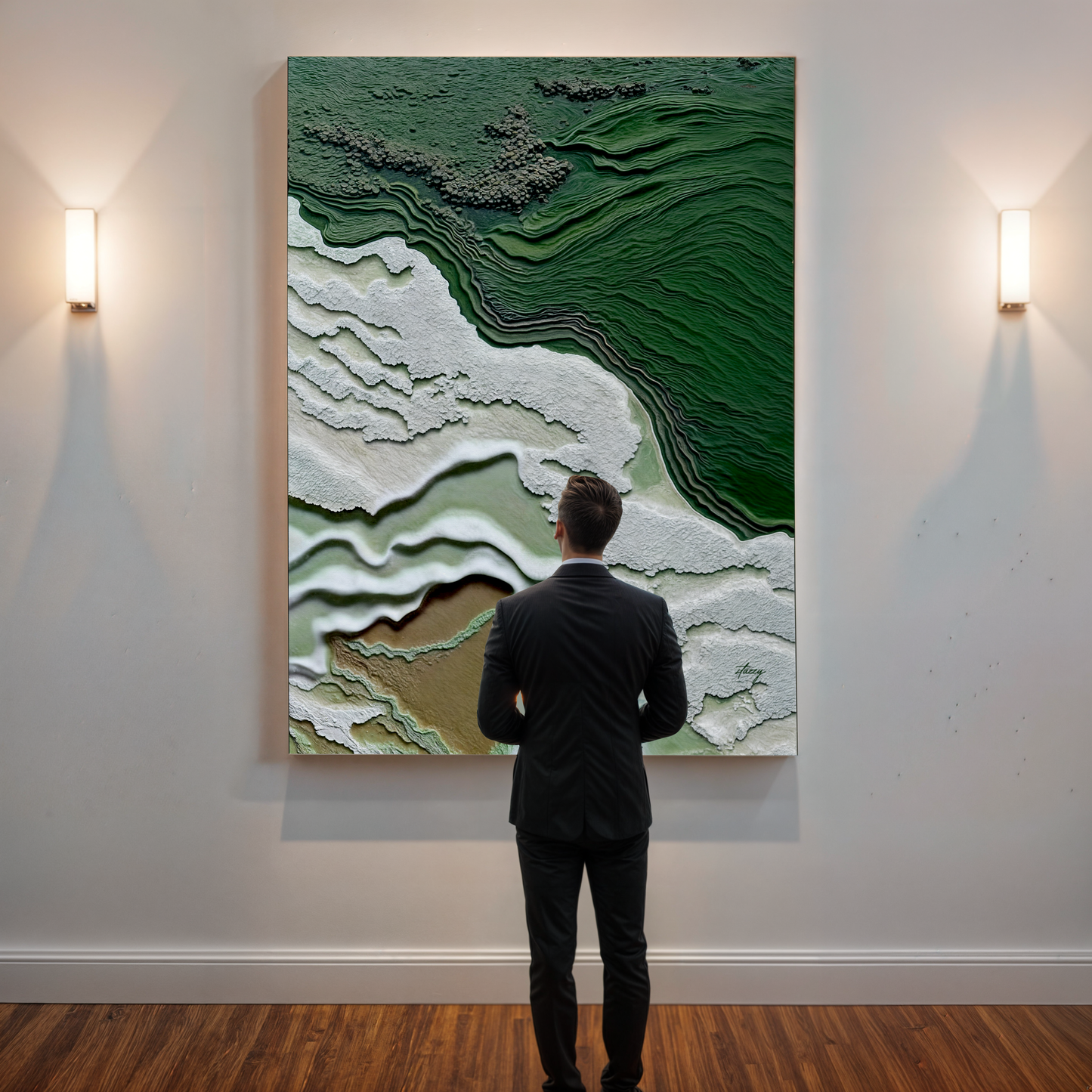 Verdant Cliffs Original Landscape Canvas Wall Art