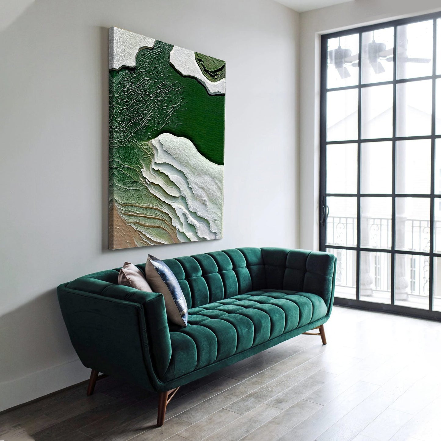 Verdant Cliffs Landscape Canvas Wall Art