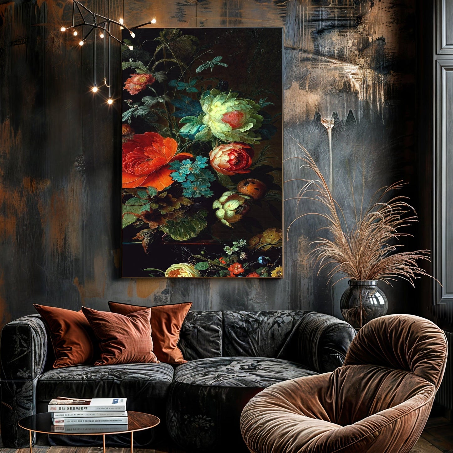 Verdant Elegance Floral Canvas Wall Art