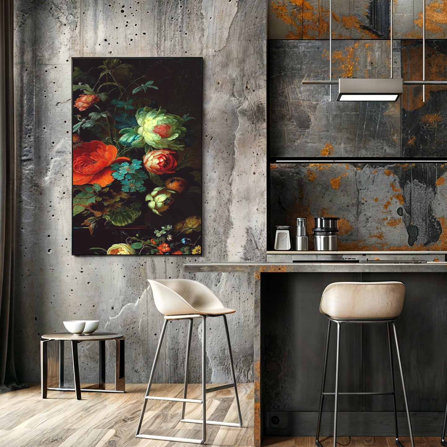 Verdant Elegance Floral Canvas Wall Art