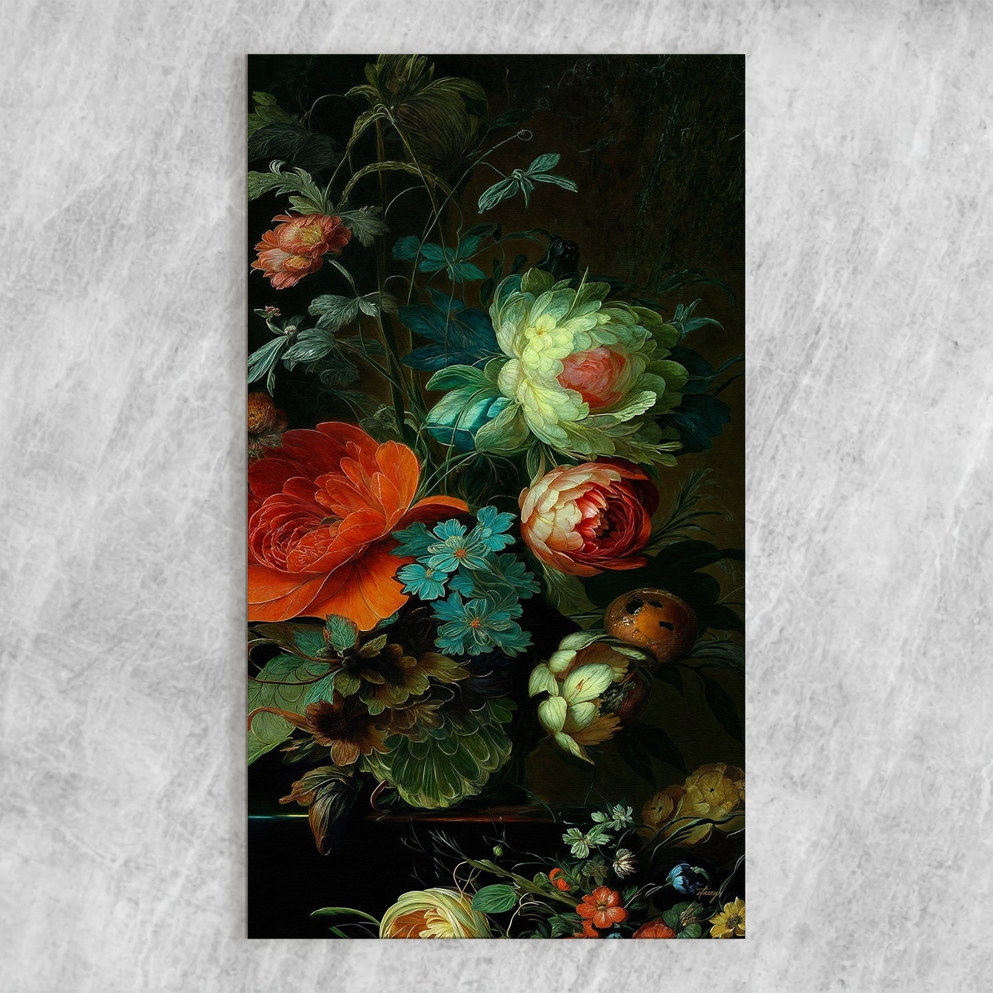 Verdant Elegance Floral Canvas Wall Art