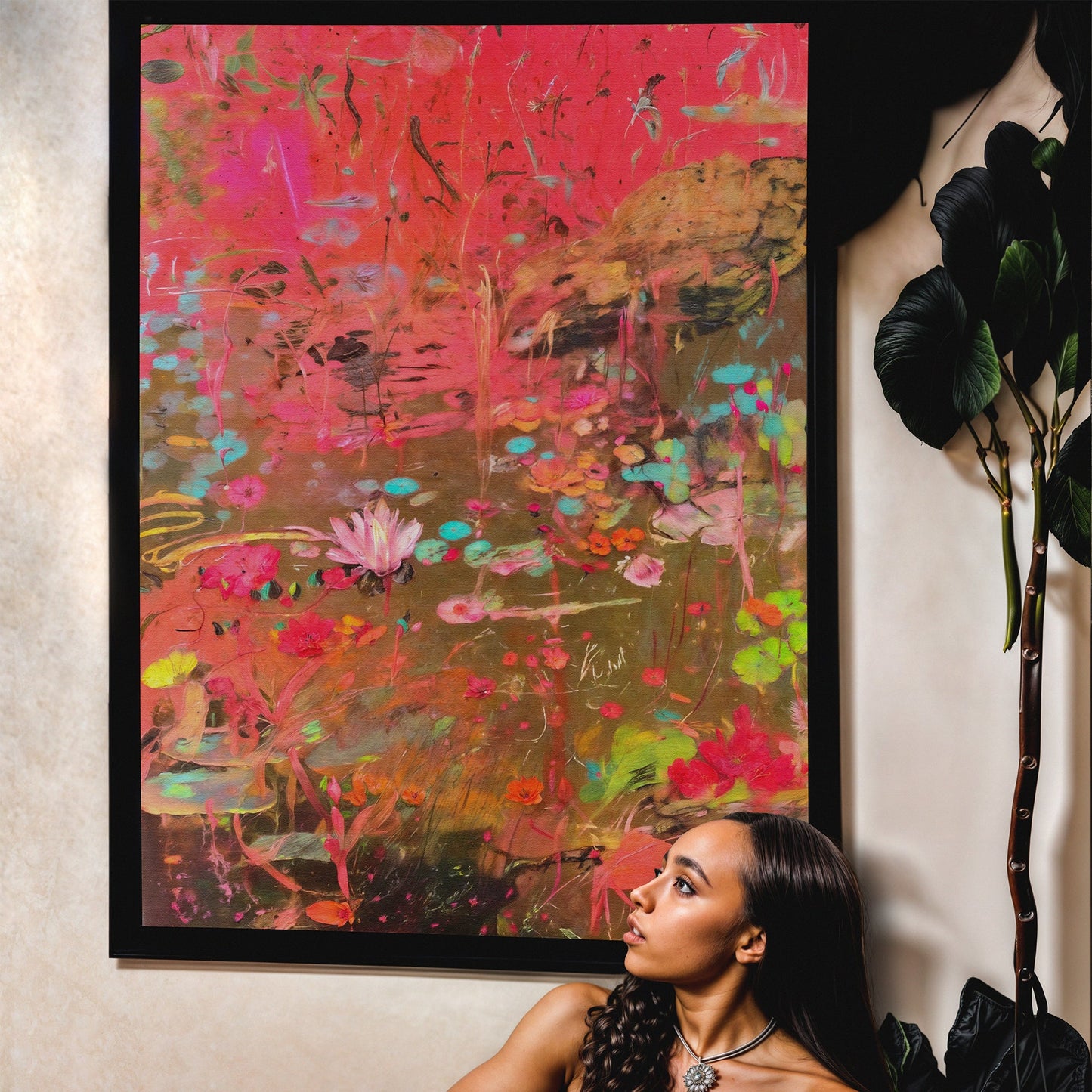 Vibrant Veil Abstract Color Canvas Wall Art
