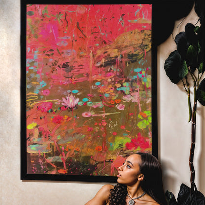 Vibrant Veil Abstract Color Canvas Wall Art