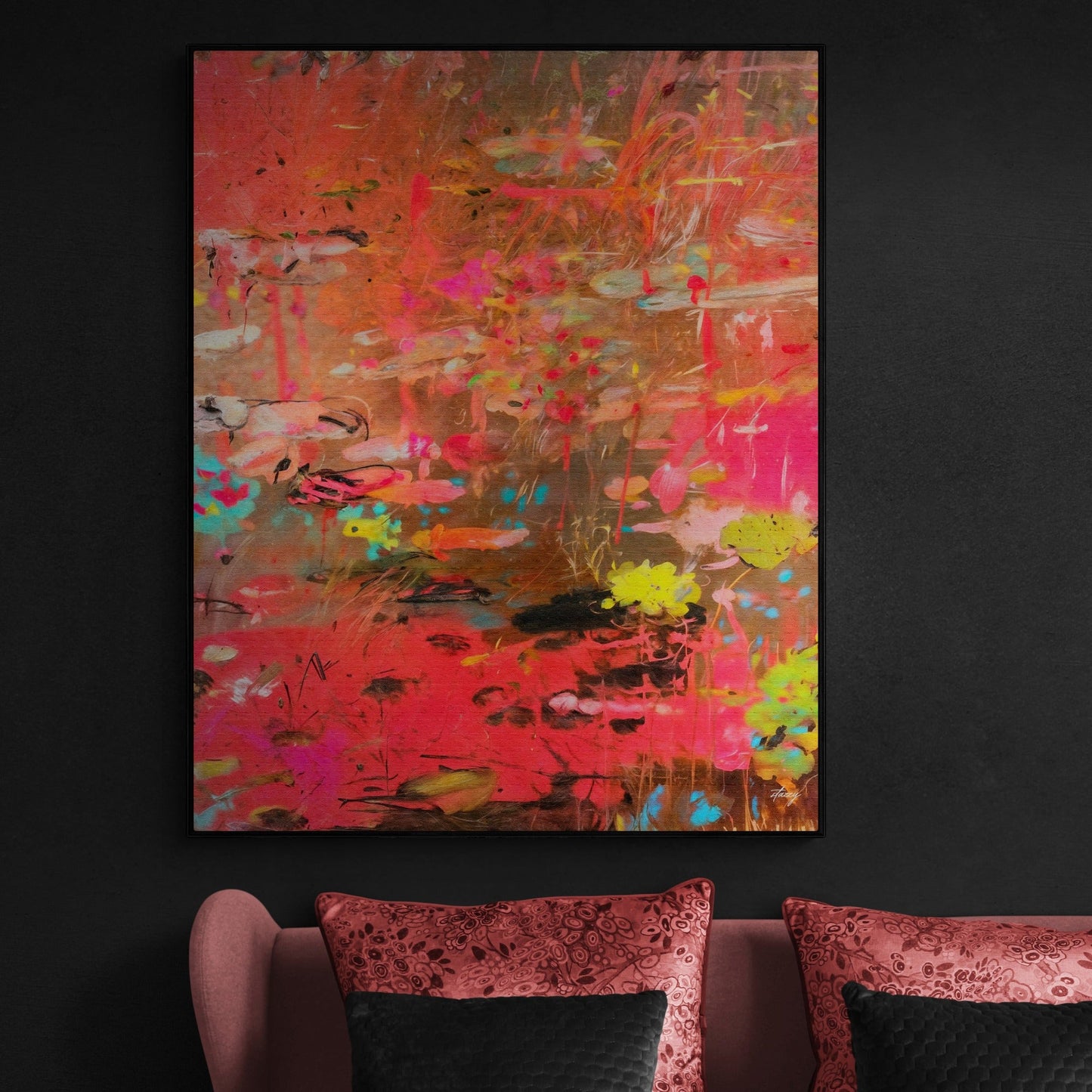 Vibrant Veil II Abstract Color Canvas Wall Art