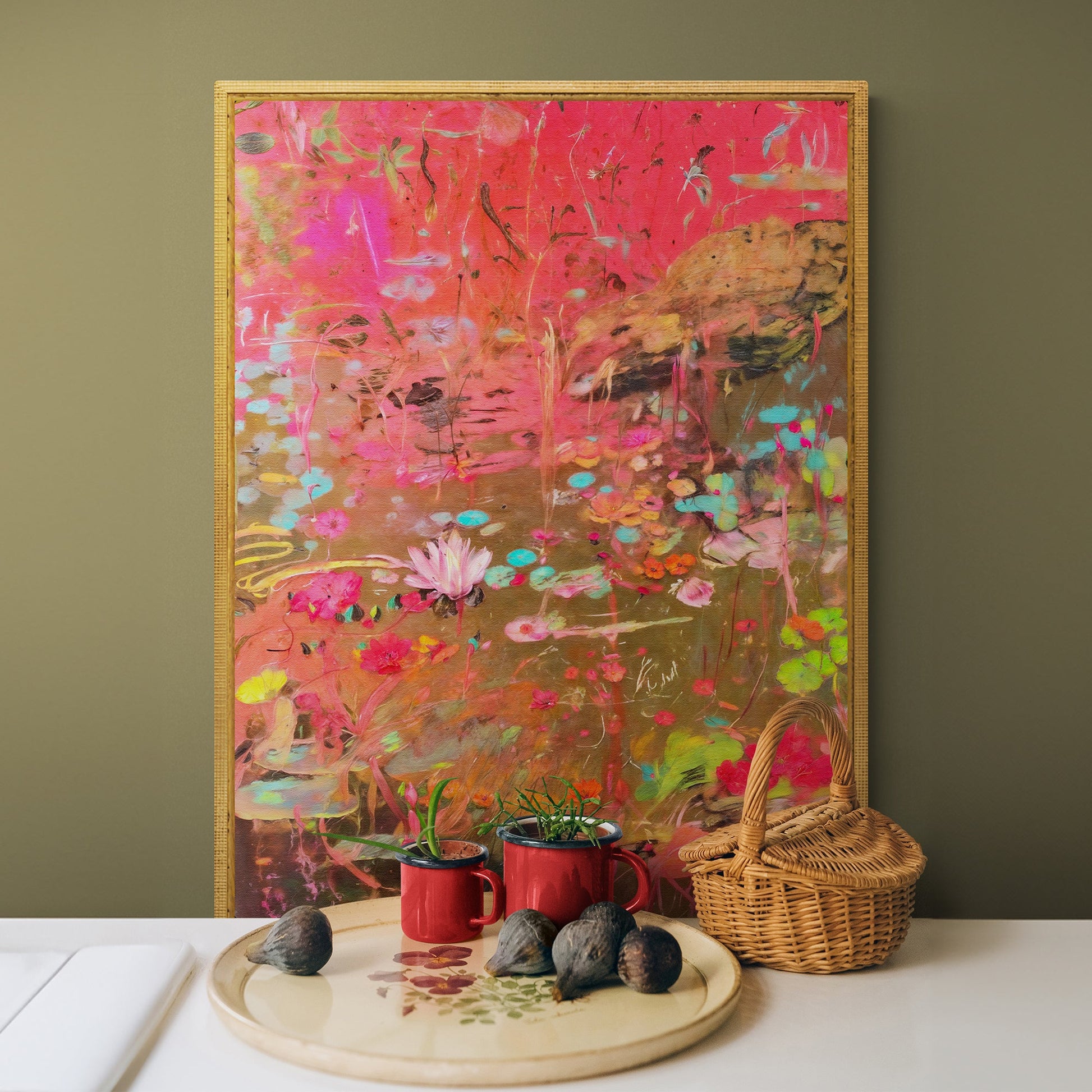 Vibrant Veil abstract color canvas wall art with energetic lively hues