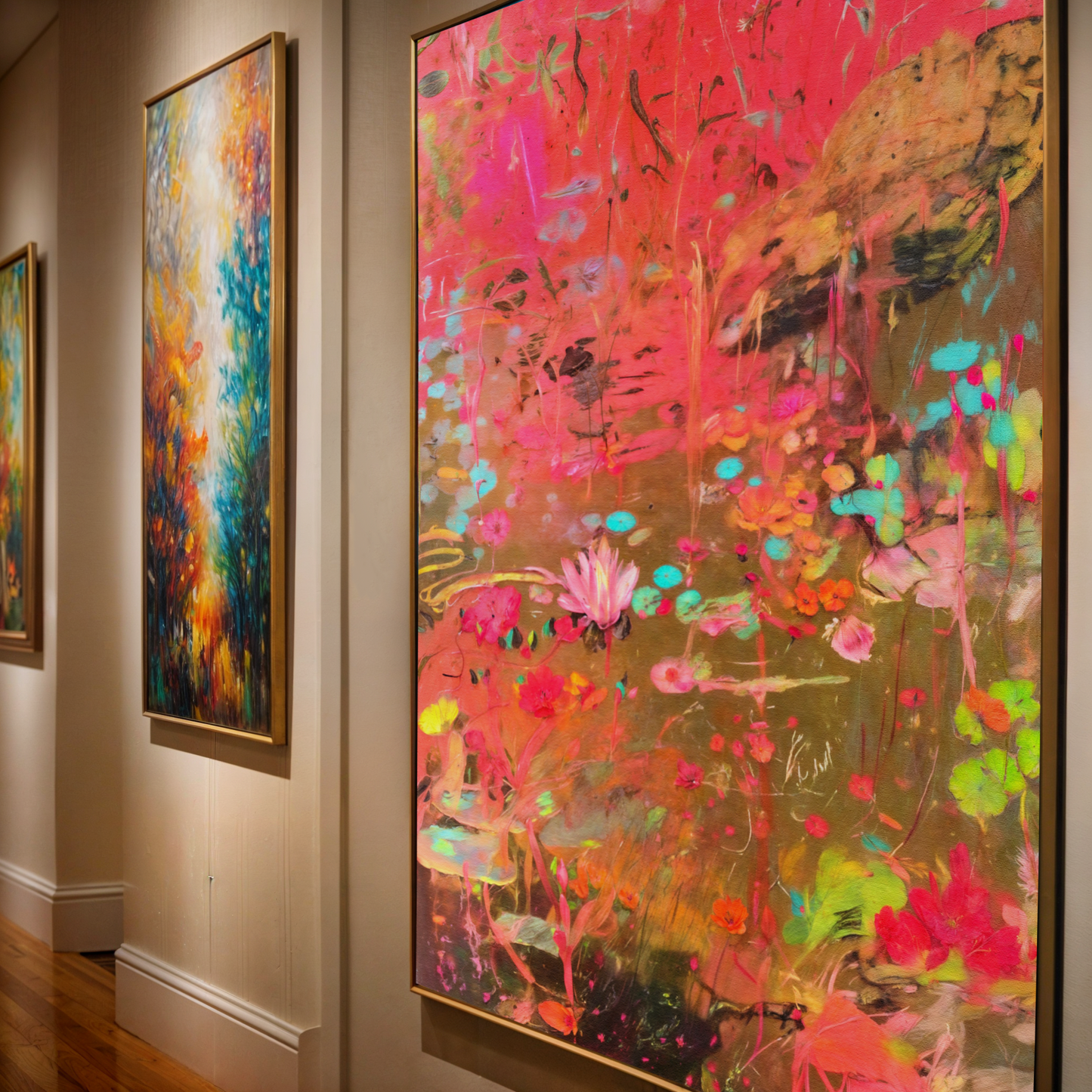 Vibrant Veil Abstract Color Canvas Wall Art