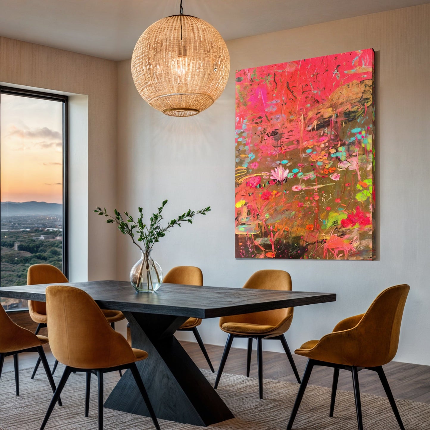 Vibrant Veil Abstract Color Canvas Wall Art