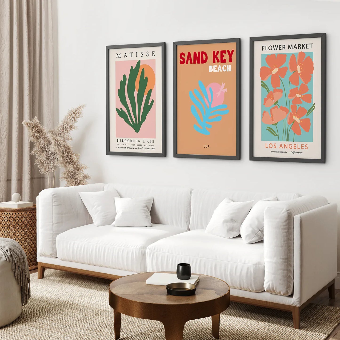 Colorful Abstract Wall Art Set of 3 Matisse-Inspired Prints