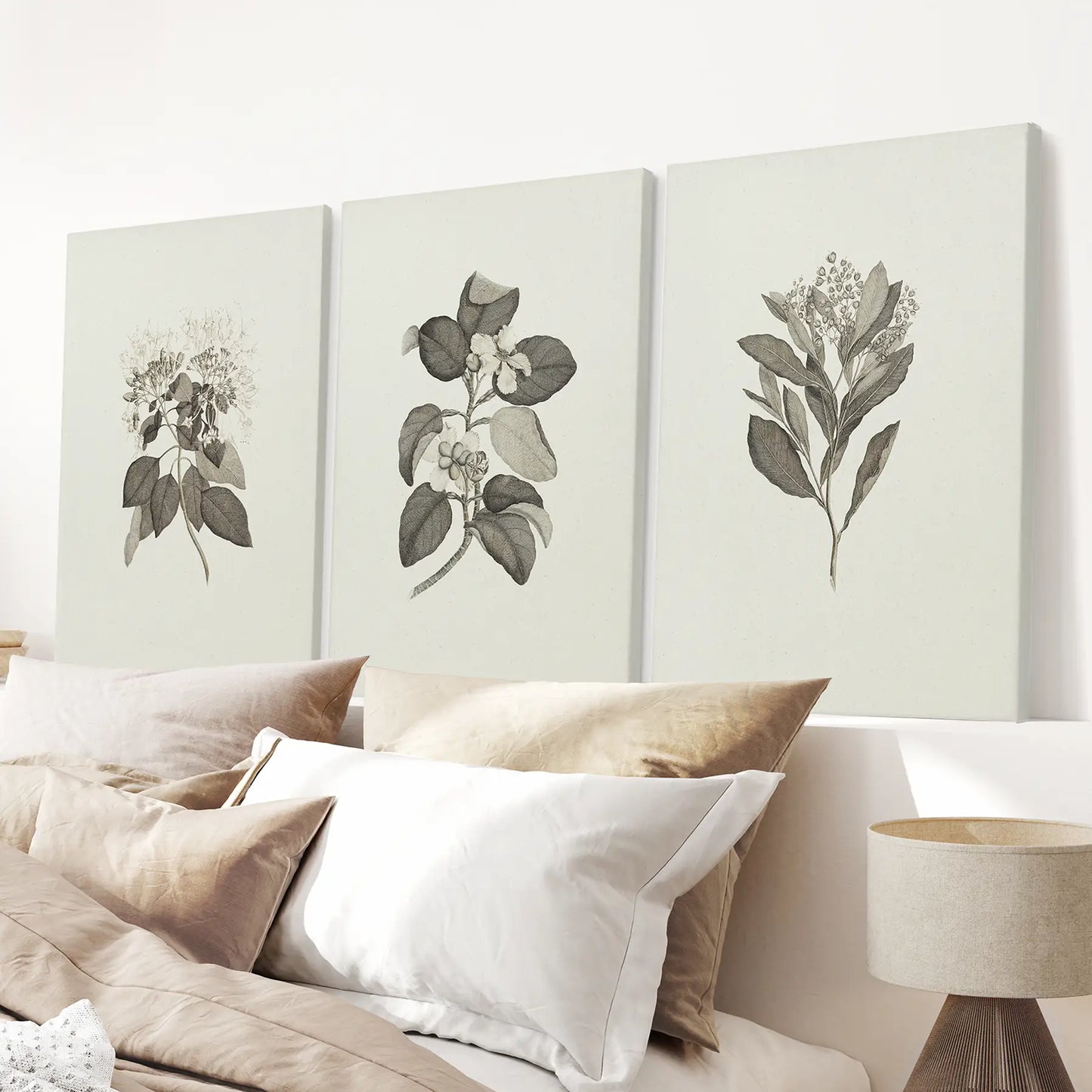 Antique Floral 3 Piece Wall Art Print Set