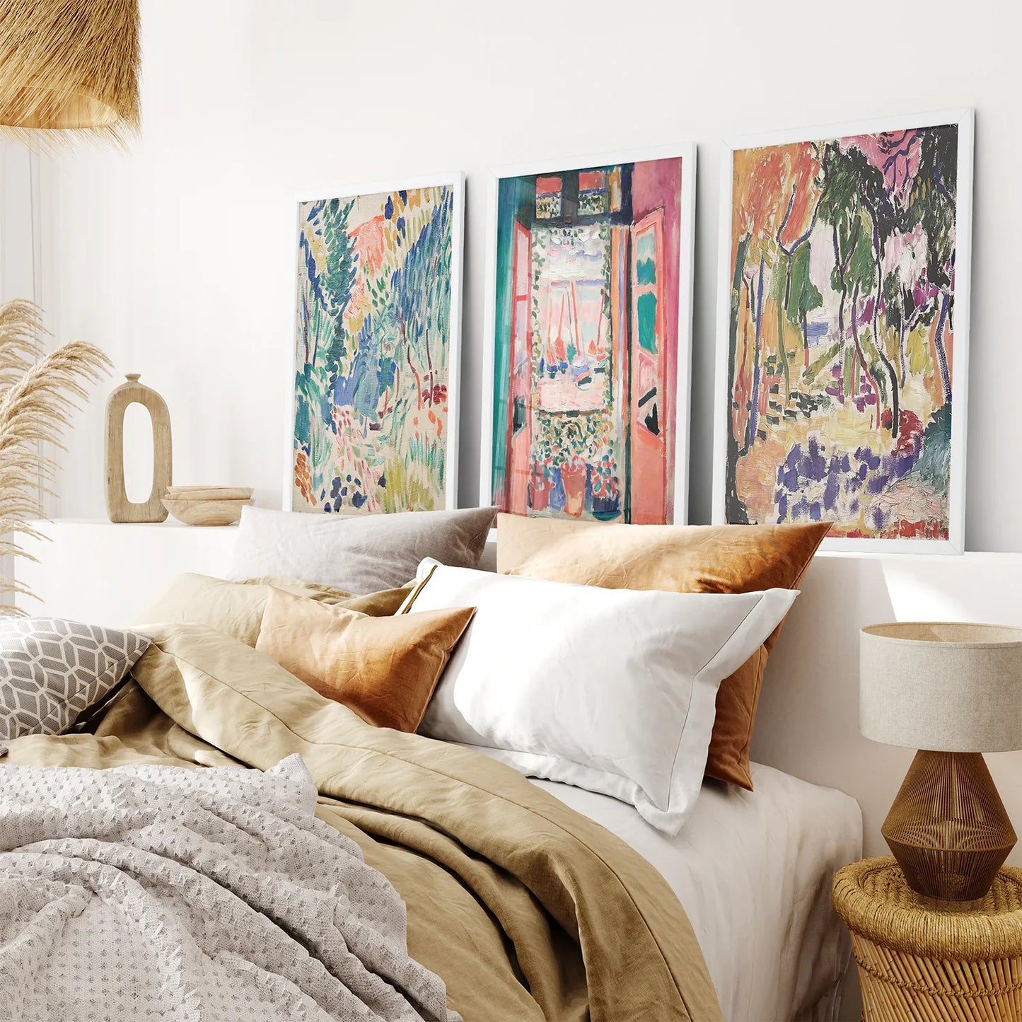 Abstract Painting Wall Art Set of 3 Modern Prints