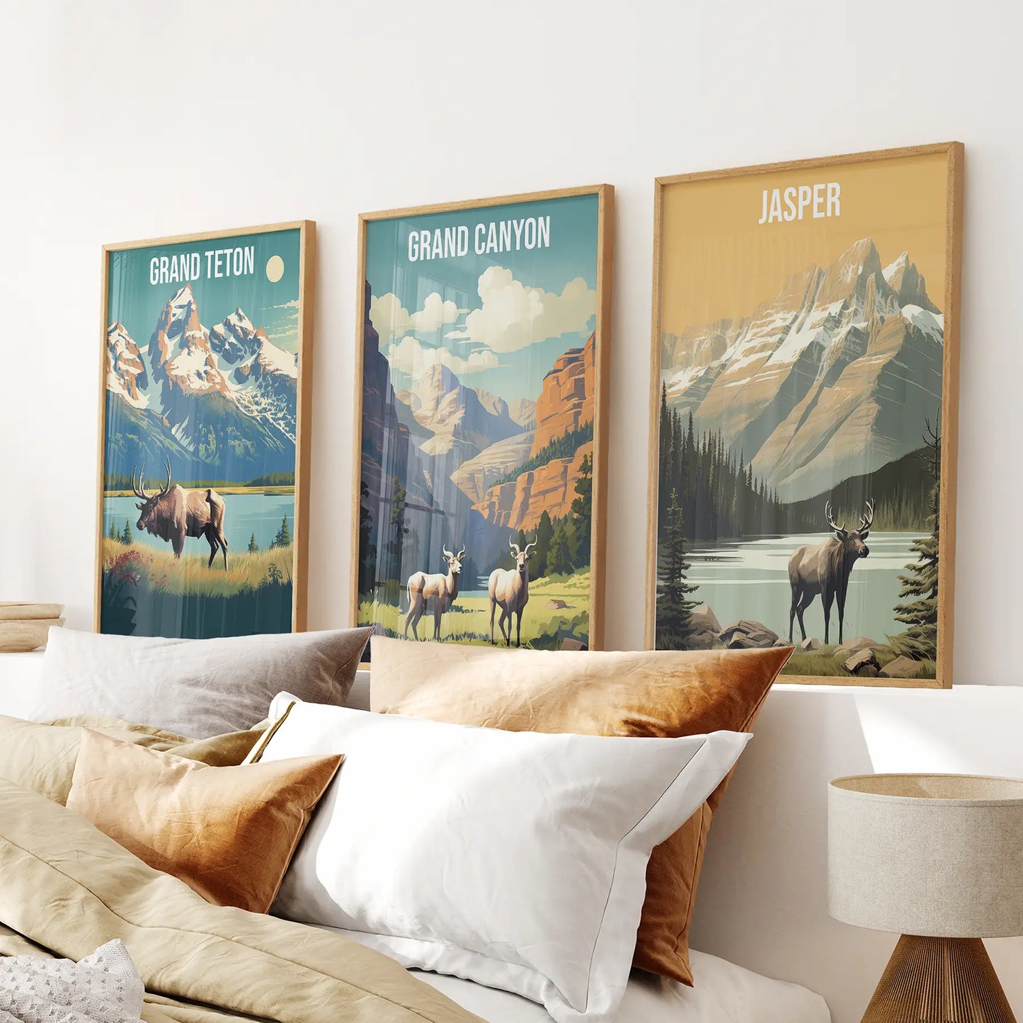 Set of 3 Grand Canyon Jasper Grand Teton national park wall art prints