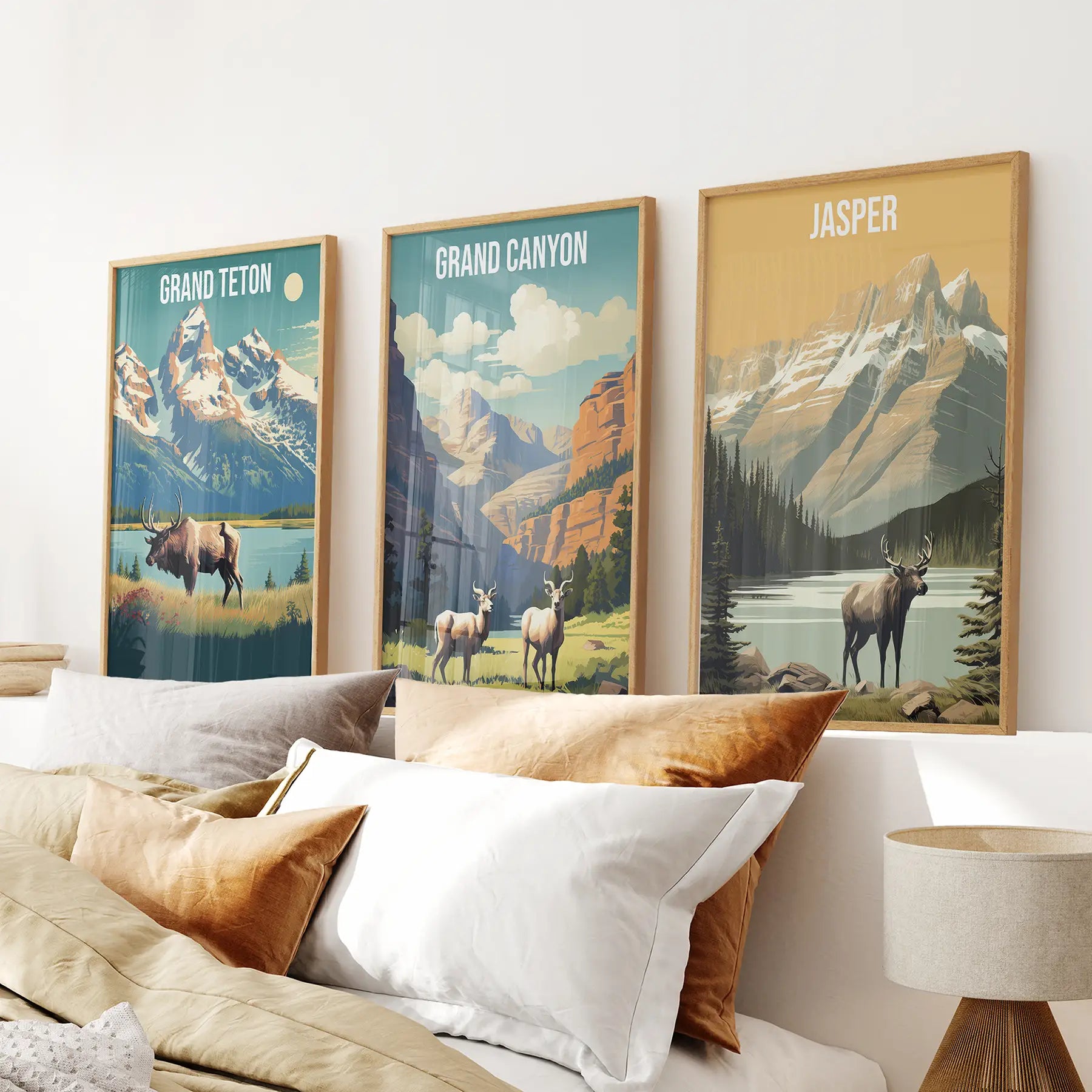 Set of 3 Grand Canyon Jasper Grand Teton national park wall art prints