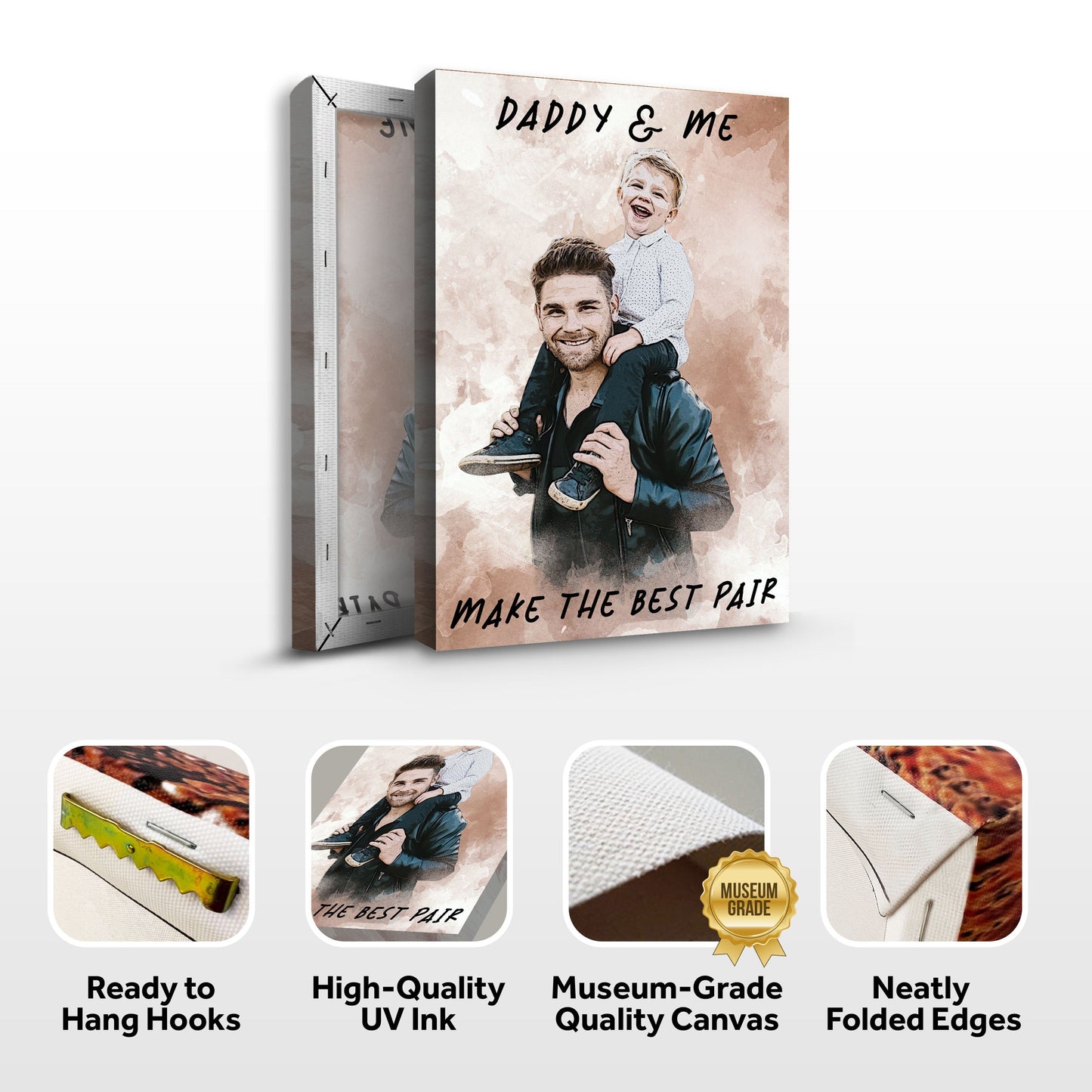 Daddy and Me Best Pair Canvas Wall Art
