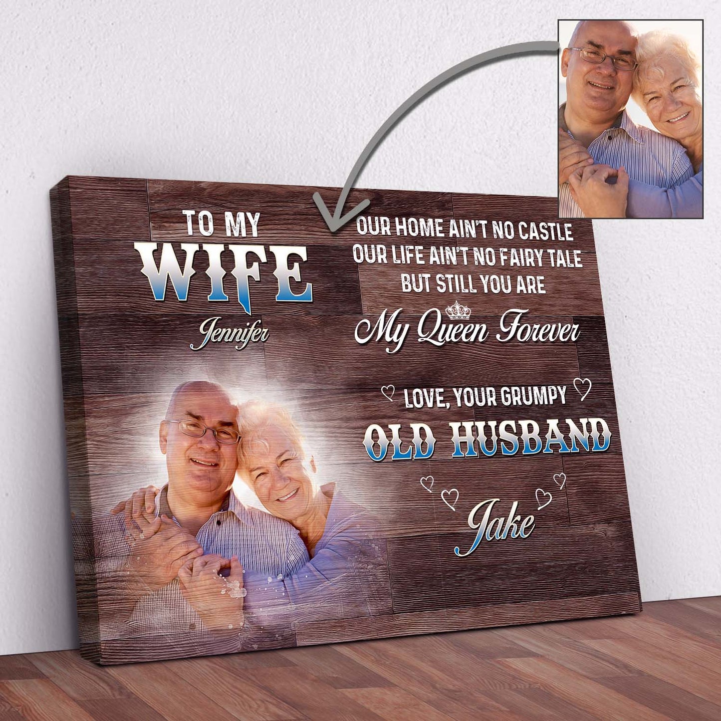 To My Wife Personalized Canvas Wall Art