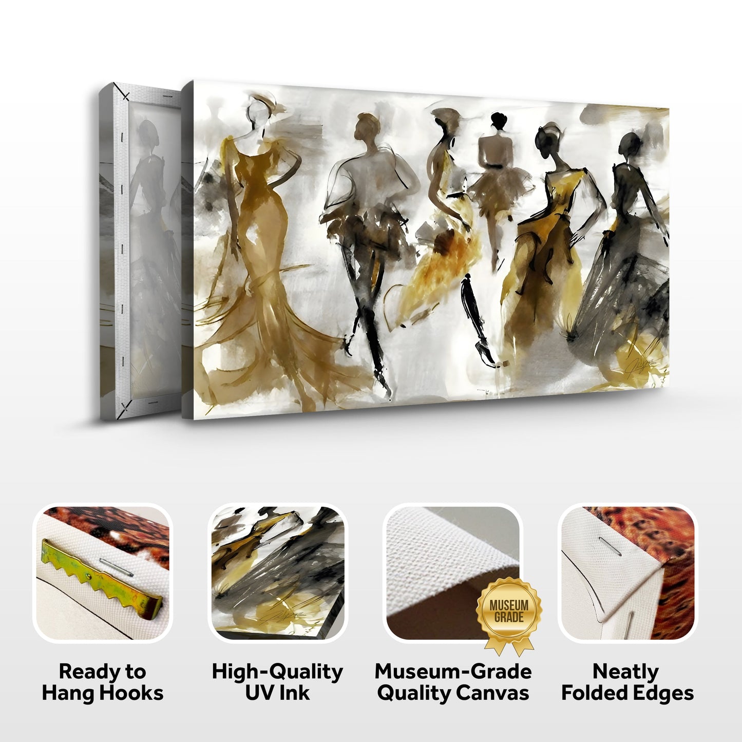 Time Whispers Abstract Figures Canvas Wall Art