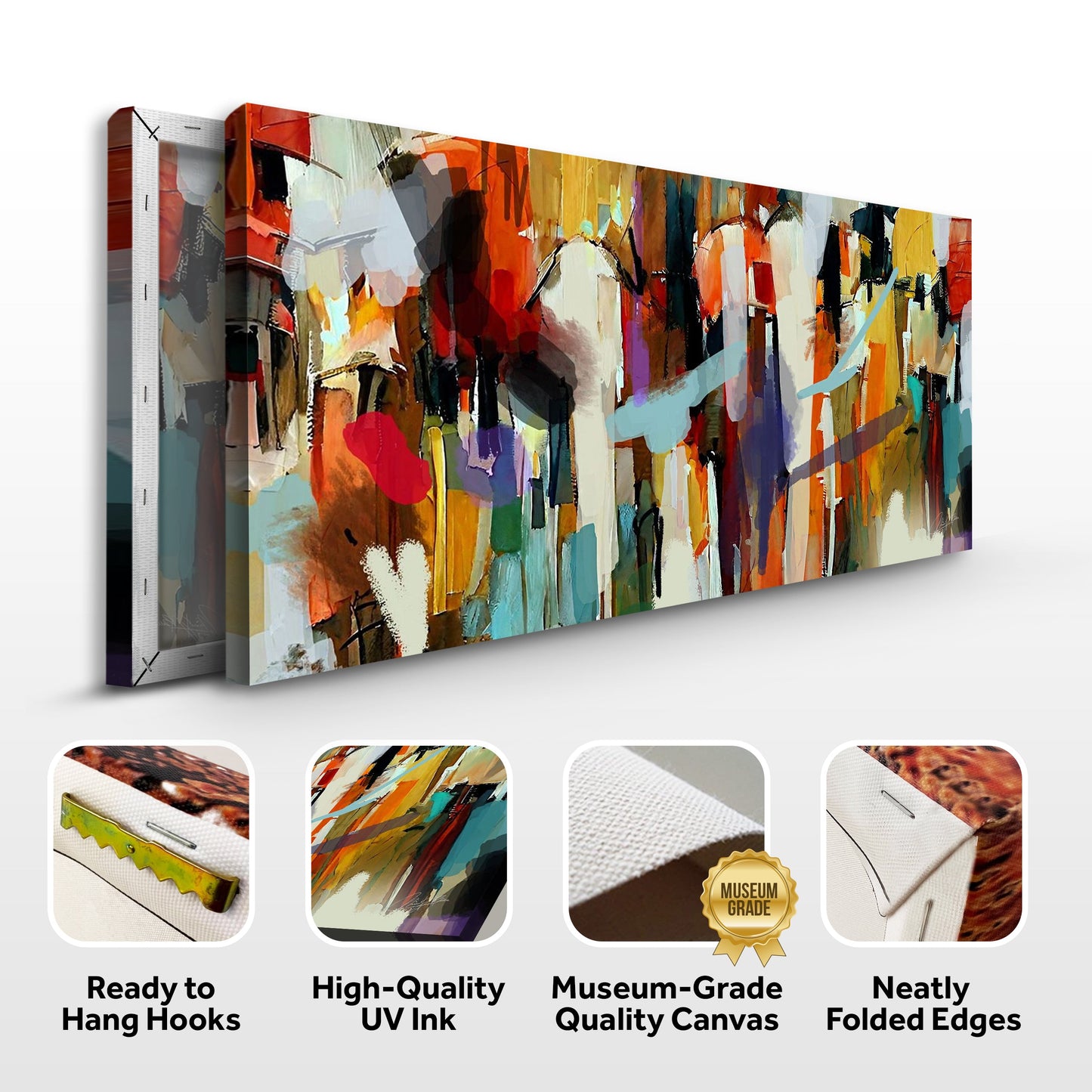 Resonant Hues Vibrant Abstract Canvas Wall Art