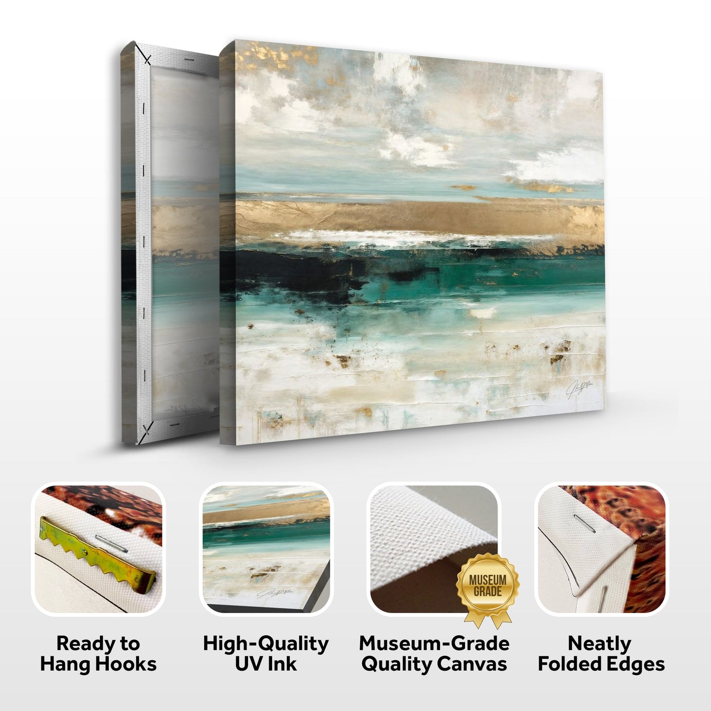 Coastal Echoes Serene Coastline Canvas Wall Art