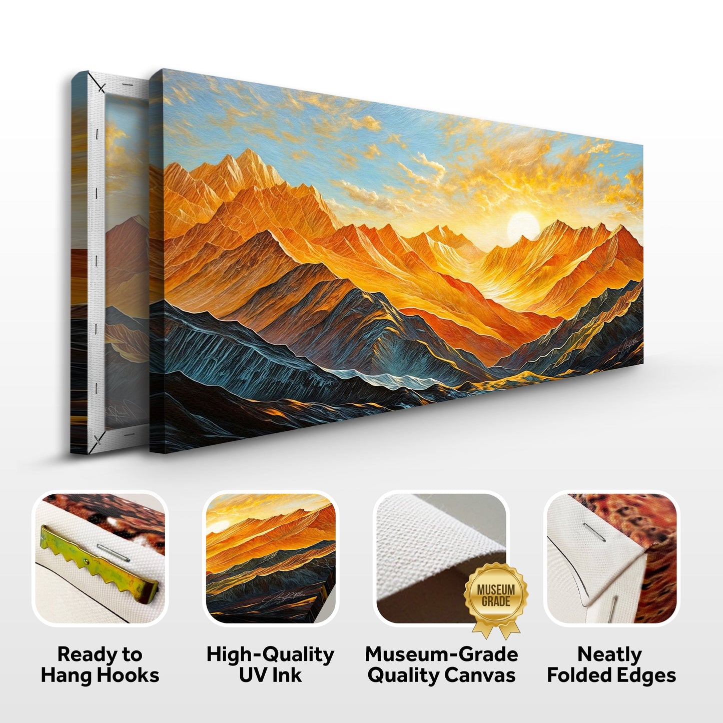 Alpenglow Majesty Mountain Sunset Canvas Wall Art