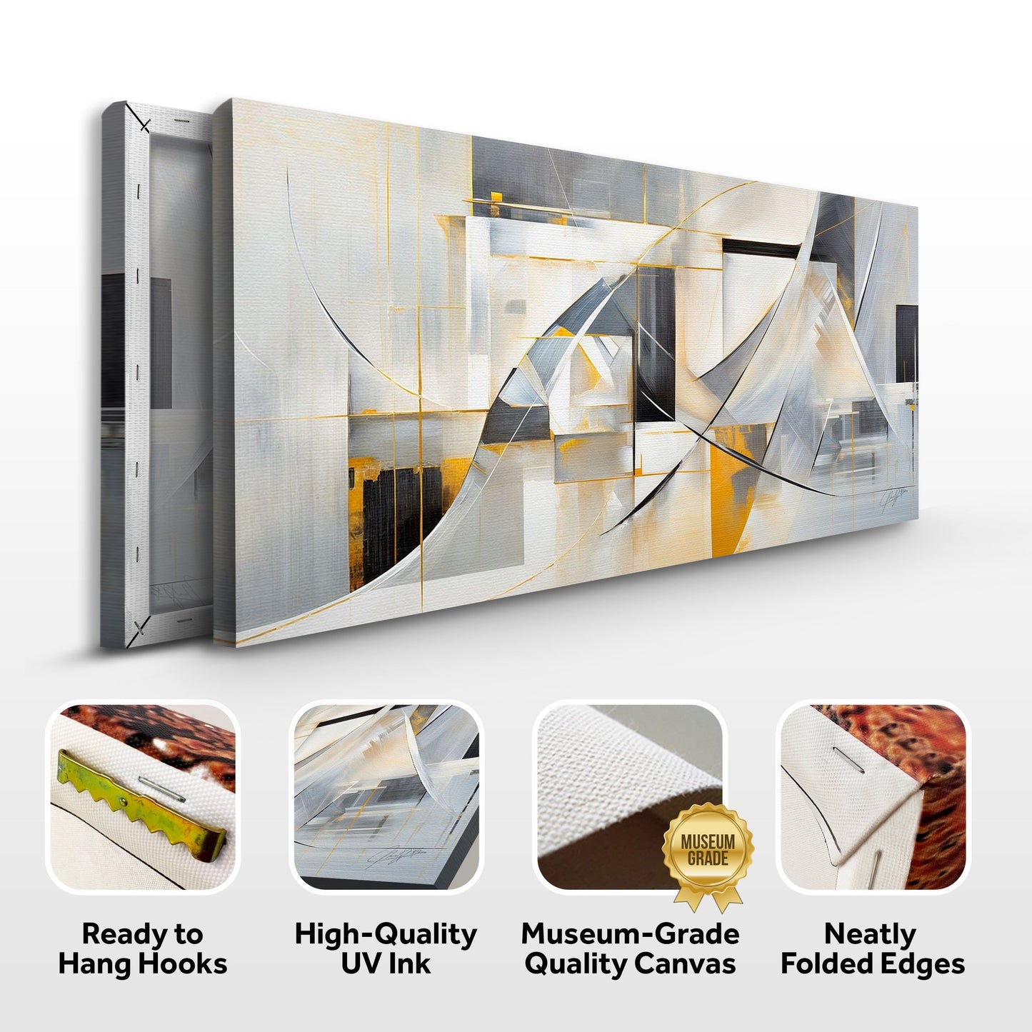 Geometric Whispers Modern Abstract Canvas Wall Art