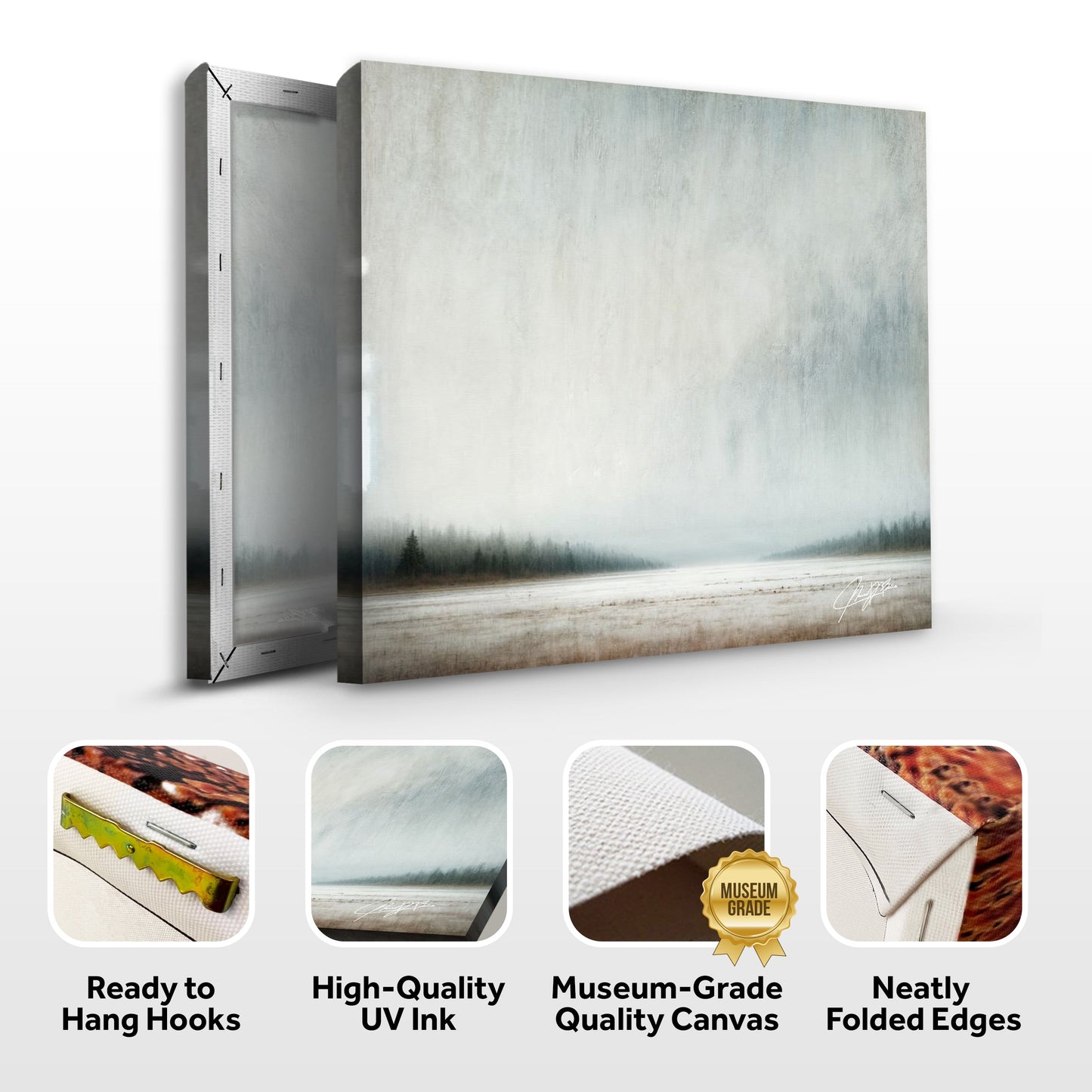 Silent Expanse Misty Forest Canvas Wall Art