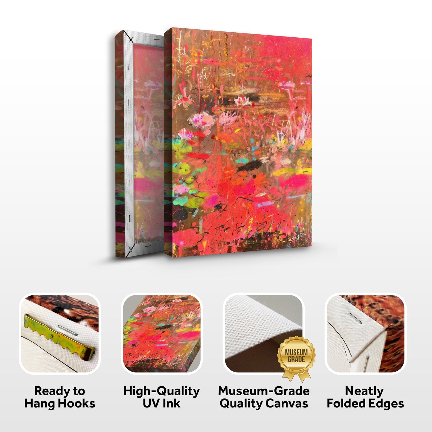 Vibrant Veil II Abstract Color Canvas Wall Art