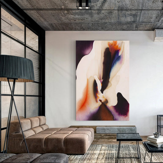 Velvet Bloom abstract canvas wall art with rich layered velvety color